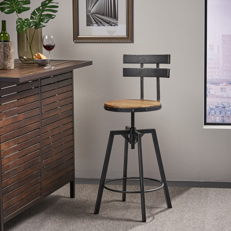 17 Stories Sylvania Swivel Adjustable Height Bar Stool & Reviews
